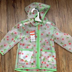 Cat & Jack Girls Cherry Clear Raincoat 18M